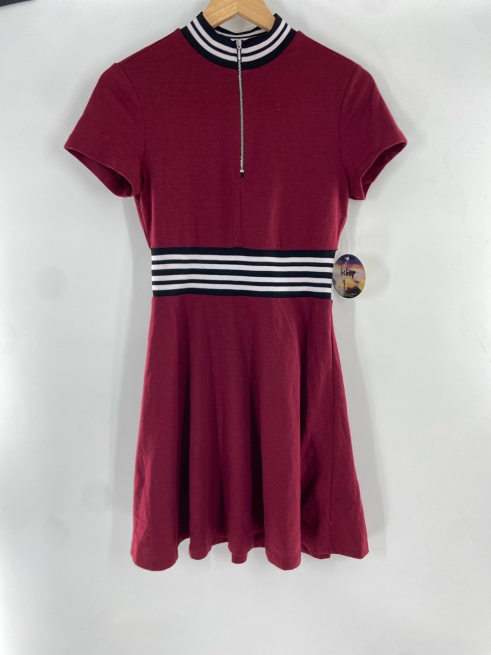 Bebop Red, White, and Black Striped Mini Dress Size S Gently Used